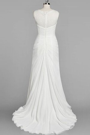 Robe de mariée luxueux festonné avec décoration dentelle jusqu'au sol en plage