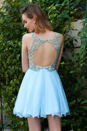 Robe fête de la rentrée bref de princesse avec chiffon avec perle encolure ronde