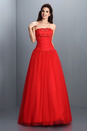 Robe de quinceanera longue de mode de bal de bustier jusqu'au sol en organza