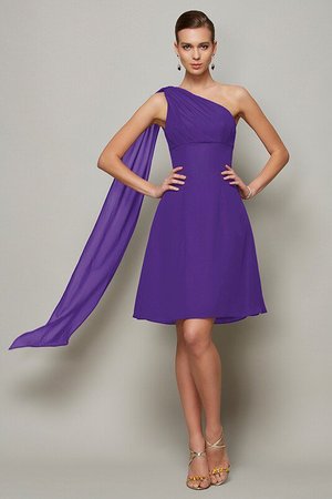 Robe demoiselle d'honneur naturel plissage fermeutre eclair de princesse avec fronce