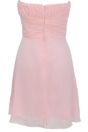 Robe demoiselle d'honneur naturel a-ligne fermeutre eclair avec chiffon manche nulle