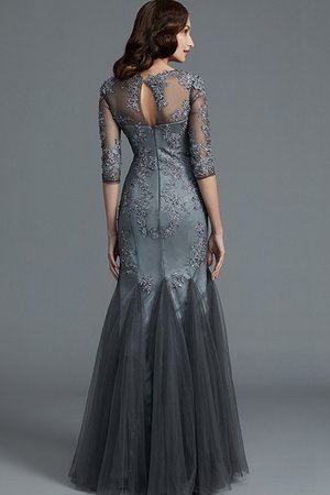 Robe mère de mariée naturel jusqu'au sol avec manche 1/2 gaine textile en tulle