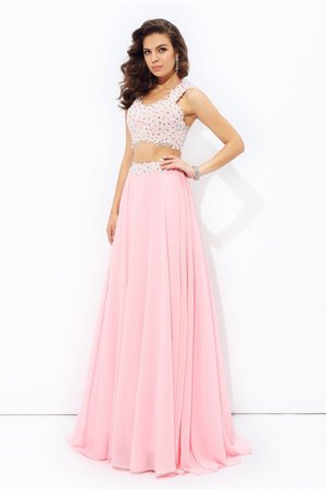 Robe de bal longue fermeutre eclair jusqu'au sol 2 pice avec chiffon