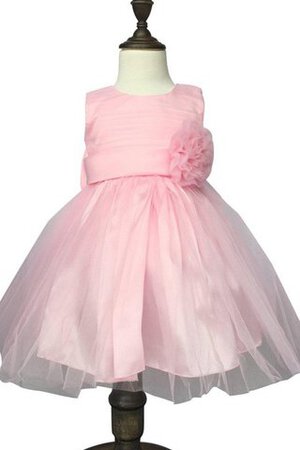 Robe cortège fille plissage de mode de bal avec fleurs avec manche courte a-ligne