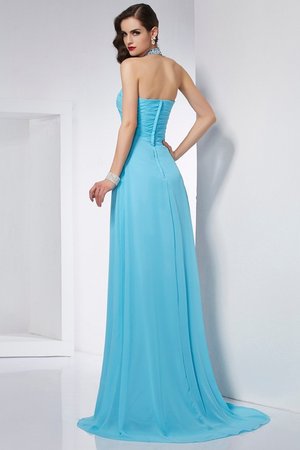 Robe de bal longue de traîne courte dénudé manche nulle avec chiffon