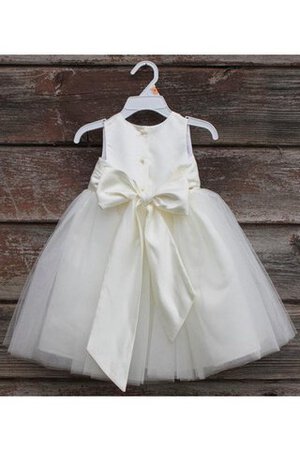 Robe cortège fille textile en tulle manche nulle avec nœud avec ruban a-ligne