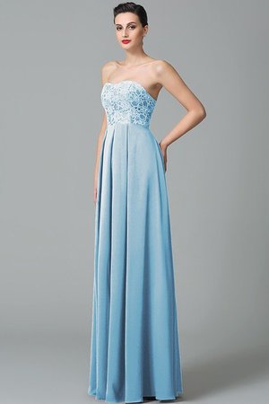 Robe demoiselle d'honneur longue en chiffon de col en cœur manche nulle a-ligne