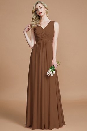 Robe demoiselle d'honneur fermeutre eclair manche nulle ruché ligne a avec chiffon