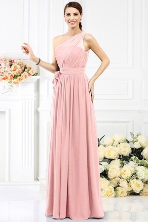 Robe demoiselle d'honneur longue de princesse ligne a manche nulle avec chiffon