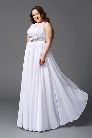 Robe de bal ligne a au niveau de cou fermeutre eclair de princesse avec perle