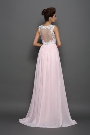 Robe de bal longue de princesse bandouliere spaghetti en chiffon avec perle