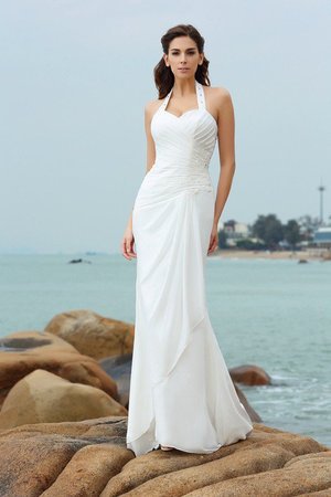 Robe de mariée longue de fourreau de dos nu manche nulle en chiffon