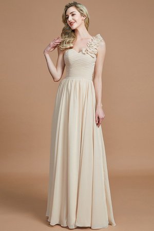 Robe demoiselle d'honneur naturel ligne a en chiffon de princesse avec sans manches