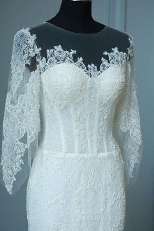 Robe de mariée intemporel avec zip avec manche 1/2 de sirène noeud