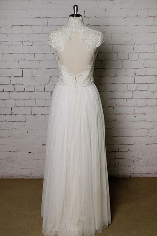 Robe de mariée ligne a trou serre elevé avec zip avec manche courte