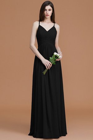 Robe demoiselle d'honneur de princesse ligne a ruché manche nulle avec chiffon