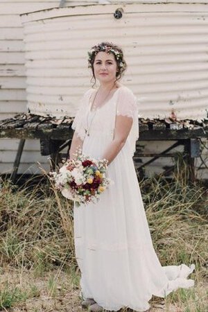 Robe de mariée informel delicat de traîne moyenne lache en dentelle