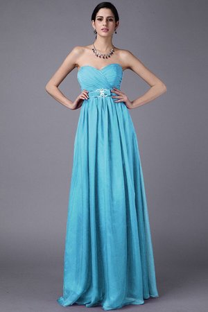 Robe demoiselle d'honneur longue plissage avec chiffon manche nulle avec fronce