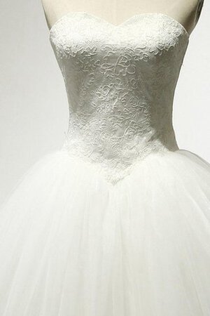 Robe de mariée naturel de bustier de traîne mi-longue avec décoration dentelle jusqu'au sol