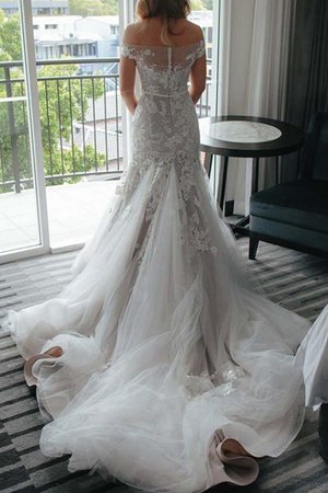 Robe de mariée avec zip de sirène textile en tulle attrayant d'epaule ecrite