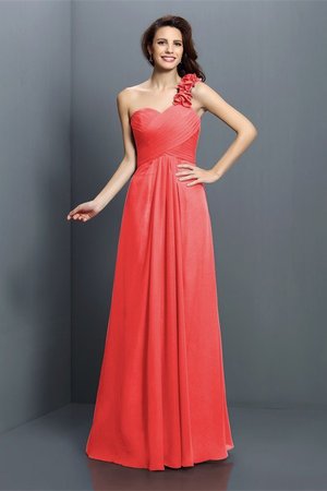 Robe demoiselle d'honneur longue de princesse avec zip avec chiffon manche nulle