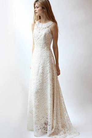 Robe de mariée romantique fermeutre eclair jusqu'au sol en dentelle a plage