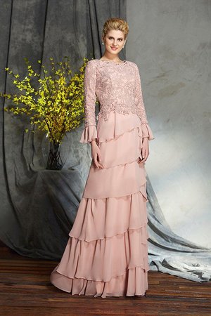 Robe mère de mariée naturel fermeutre eclair encolure ronde avec chiffon de lotus