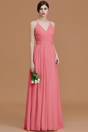 Robe demoiselle d'honneur naturel fermeutre eclair manche nulle ruché ligne a