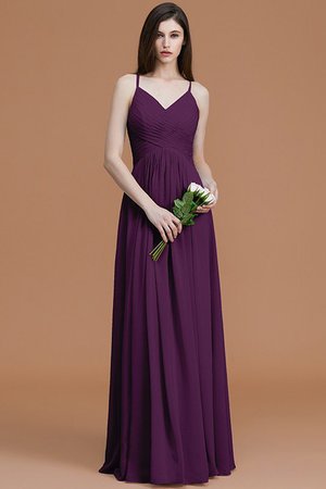 Robe demoiselle d'honneur de princesse ligne a ruché manche nulle avec chiffon