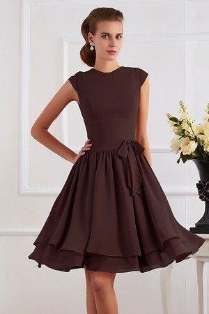 Robe demoiselle d'honneur bref brillant au niveau de genou ceinture en chiffon