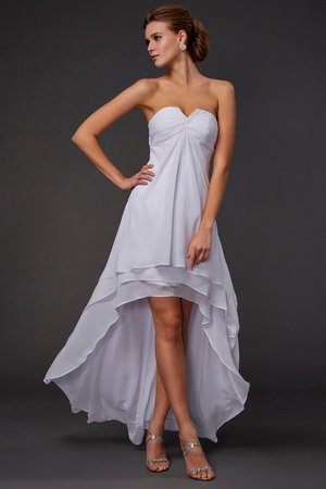 Robe de soirée asymétrique fermeutre eclair de princesse de lotus en chiffon