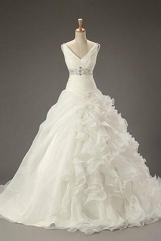 Robe de mariée decoration en fleur ceinture avec perle dans l'eglise cordon en salle