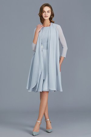 Robe mère de mariée de lotus en chiffon passionnant encolure ronde au niveau de genou