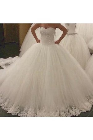 Robe de mariée longue modeste de mode de bal textile en tulle manche nulle