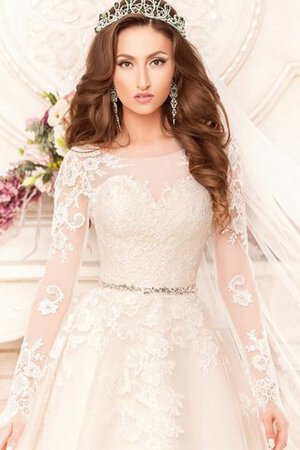 Robe de mariée romantique intemporel modeste avec perle avec manche longue