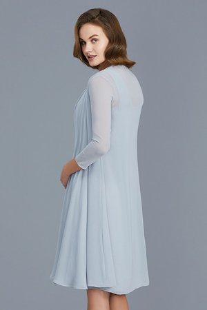 Robe mère de mariée de lotus en chiffon passionnant encolure ronde au niveau de genou