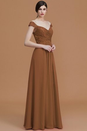 Robe demoiselle d'honneur naturel fermeutre eclair de princesse ligne a en chiffon