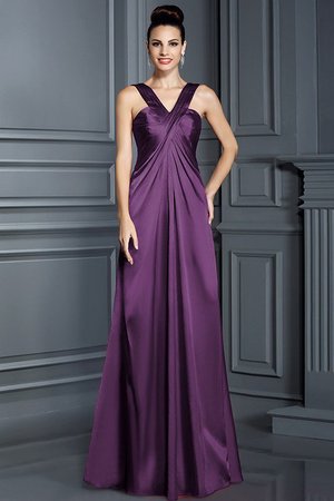 Robe demoiselle d'honneur longue de princesse avec zip bretelles spaghetti