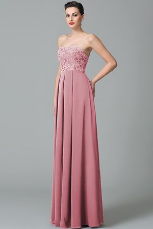 Robe demoiselle d'honneur longue en chiffon de col en cœur manche nulle a-ligne