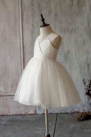 Robe cortège fille plissage avec perle de lotus manche nulle textile en tulle