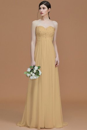 Robe demoiselle d'honneur naturel de princesse avec zip de col en cœur avec chiffon