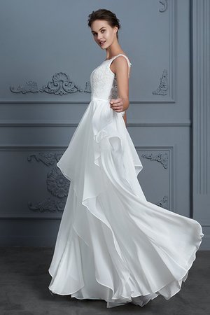 Robe de mariée avec chiffon de lotus jusqu'au sol ligne a sucré