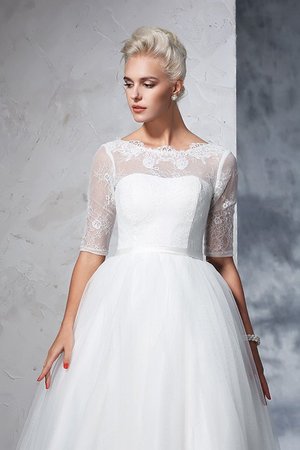 Robe de mariée longue jusqu'à la cheville avec zip de mode de bal avec manche 1/2