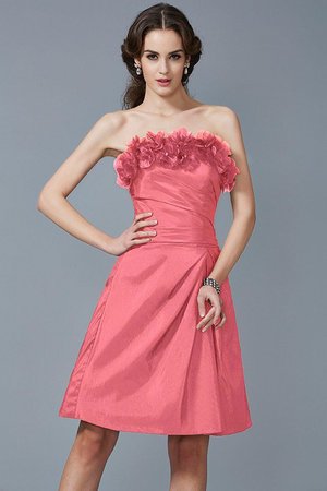 Robe demoiselle d'honneur bref de bustier manche nulle avec zip avec fleurs