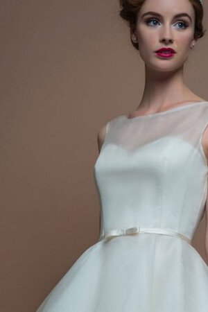 Robe de mariée naturel bref ligne a jusqu'au mollet avec gaze