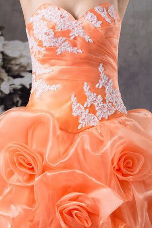 Robe de quinceanera de col en cœur de lotus avec fleurs appliques de mode de bal