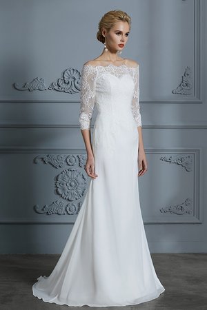 Robe de mariée avec décoration dentelle en chiffon gracieux de sirène naturel