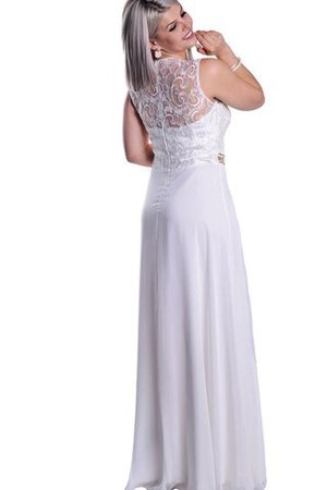 Robe de bal manche nulle ceinture haut avec chiffon encolure ronde avec décoration dentelle