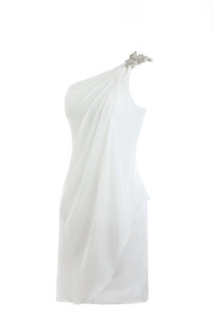 Robe de mariée classique en chiffon avec sans manches avec perle en grandes tailles