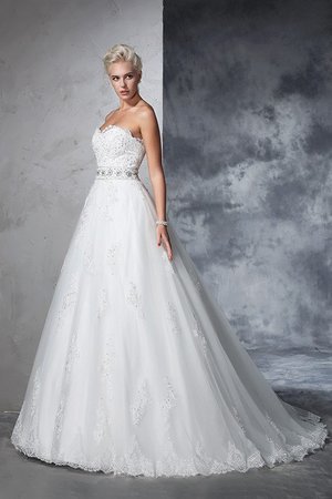 Robe de mariée longue appliques col en forme de cœur de mode de bal manche nulle